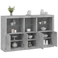 Thumbnail for Sideboard mit LED-Leuchten Betongrau 162x37x100 cm