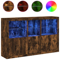 Thumbnail for Sideboard mit LED-Leuchten Räuchereiche 162x37x100 cm