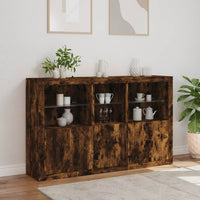 Thumbnail for Sideboard mit LED-Leuchten Räuchereiche 162x37x100 cm