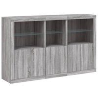 Thumbnail for Sideboard mit LED-Leuchten Grau Sonoma 162x37x100 cm