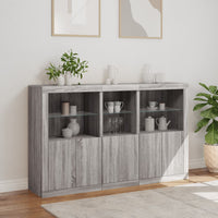 Thumbnail for Sideboard mit LED-Leuchten Grau Sonoma 162x37x100 cm