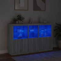 Thumbnail for Sideboard mit LED-Leuchten Grau Sonoma 162x37x100 cm