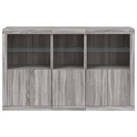 Thumbnail for Sideboard mit LED-Leuchten Grau Sonoma 162x37x100 cm