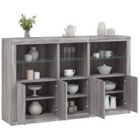 Thumbnail for Sideboard mit LED-Leuchten Grau Sonoma 162x37x100 cm