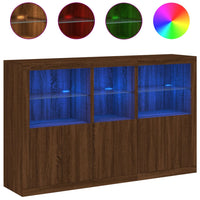 Thumbnail for Sideboard mit LED-Leuchten Braun Eichen-Optik 162x37x100 cm