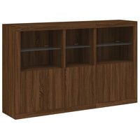 Thumbnail for Sideboard mit LED-Leuchten Braun Eichen-Optik 162x37x100 cm