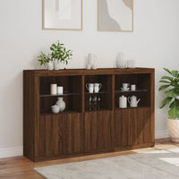 Thumbnail for Sideboard mit LED-Leuchten Braun Eichen-Optik 162x37x100 cm