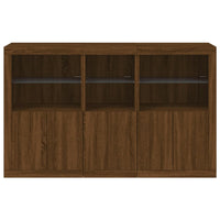 Thumbnail for Sideboard mit LED-Leuchten Braun Eichen-Optik 162x37x100 cm