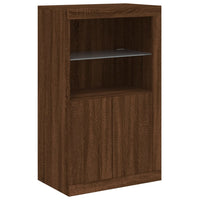 Thumbnail for Sideboard mit LED-Leuchten Braun Eichen-Optik 162x37x100 cm