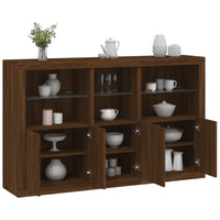 Thumbnail for Sideboard mit LED-Leuchten Braun Eichen-Optik 162x37x100 cm