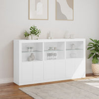 Thumbnail for Sideboard mit LED-Leuchten Weiß 181,5x37x100 cm