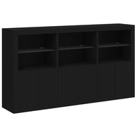 Thumbnail for Sideboard mit LED-Leuchten Schwarz 181,5x37x100 cm