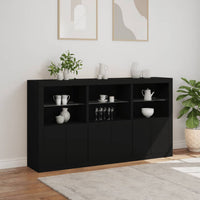 Thumbnail for Sideboard mit LED-Leuchten Schwarz 181,5x37x100 cm