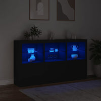 Thumbnail for Sideboard mit LED-Leuchten Schwarz 181,5x37x100 cm