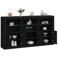Thumbnail for Sideboard mit LED-Leuchten Schwarz 181,5x37x100 cm