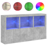 Thumbnail for Sideboard mit LED-Leuchten Betongrau 181,5x37x100 cm