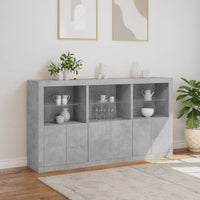 Thumbnail for Sideboard mit LED-Leuchten Betongrau 181,5x37x100 cm