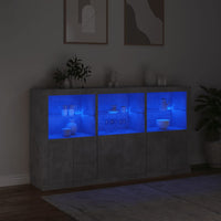 Thumbnail for Sideboard mit LED-Leuchten Betongrau 181,5x37x100 cm