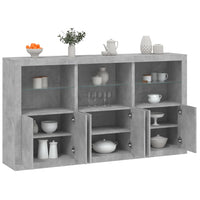 Thumbnail for Sideboard mit LED-Leuchten Betongrau 181,5x37x100 cm
