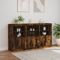 Thumbnail for Sideboard mit LED-Leuchten Räuchereiche 181,5x37x100 cm