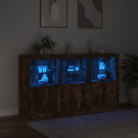 Thumbnail for Sideboard mit LED-Leuchten Räuchereiche 181,5x37x100 cm