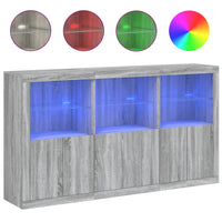 Thumbnail for Sideboard mit LED-Leuchten Grau Sonoma 181,5x37x100 cm