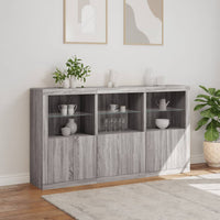 Thumbnail for Sideboard mit LED-Leuchten Grau Sonoma 181,5x37x100 cm