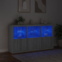 Thumbnail for Sideboard mit LED-Leuchten Grau Sonoma 181,5x37x100 cm