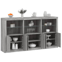 Thumbnail for Sideboard mit LED-Leuchten Grau Sonoma 181,5x37x100 cm