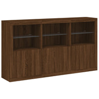 Thumbnail for Sideboard mit LED-Leuchten Braun Eichen-Optik 181,5x37x100 cm