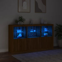Thumbnail for Sideboard mit LED-Leuchten Braun Eichen-Optik 181,5x37x100 cm