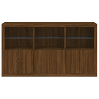 Thumbnail for Sideboard mit LED-Leuchten Braun Eichen-Optik 181,5x37x100 cm