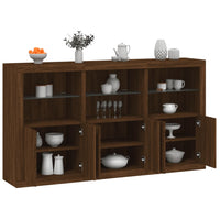 Thumbnail for Sideboard mit LED-Leuchten Braun Eichen-Optik 181,5x37x100 cm