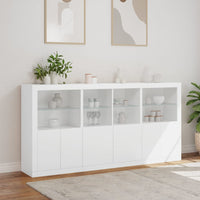 Thumbnail for Sideboard mit LED-Leuchten Weiß 202x37x100 cm