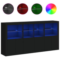 Thumbnail for Sideboard mit LED-Leuchten Schwarz 202x37x100 cm
