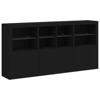 Thumbnail for Sideboard mit LED-Leuchten Schwarz 202x37x100 cm