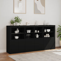 Thumbnail for Sideboard mit LED-Leuchten Schwarz 202x37x100 cm