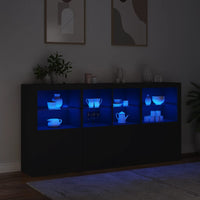 Thumbnail for Sideboard mit LED-Leuchten Schwarz 202x37x100 cm
