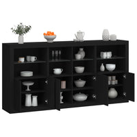 Thumbnail for Sideboard mit LED-Leuchten Schwarz 202x37x100 cm