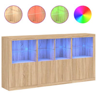 Thumbnail for Sideboard mit LED-Leuchten Sonoma-Eiche 202x37x100 cm