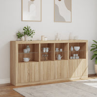 Thumbnail for Sideboard mit LED-Leuchten Sonoma-Eiche 202x37x100 cm