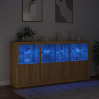 Thumbnail for Sideboard mit LED-Leuchten Sonoma-Eiche 202x37x100 cm
