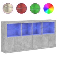 Thumbnail for Sideboard mit LED-Leuchten Betongrau 202x37x100 cm