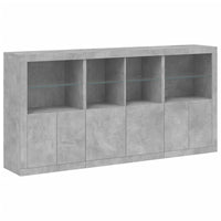 Thumbnail for Sideboard mit LED-Leuchten Betongrau 202x37x100 cm