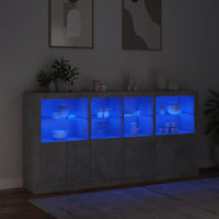 Thumbnail for Sideboard mit LED-Leuchten Betongrau 202x37x100 cm