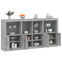 Thumbnail for Sideboard mit LED-Leuchten Betongrau 202x37x100 cm