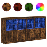 Thumbnail for Sideboard mit LED-Leuchten Räuchereiche 202x37x100 cm