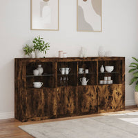 Thumbnail for Sideboard mit LED-Leuchten Räuchereiche 202x37x100 cm