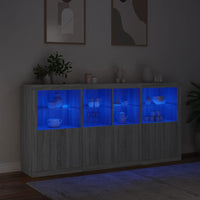 Thumbnail for Sideboard mit LED-Leuchten Grau Sonoma 202x37x100 cm