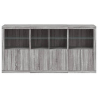 Thumbnail for Sideboard mit LED-Leuchten Grau Sonoma 202x37x100 cm